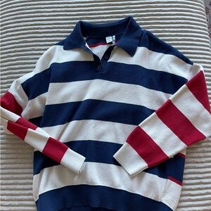 Striped Navy and Red Rugby Sweater